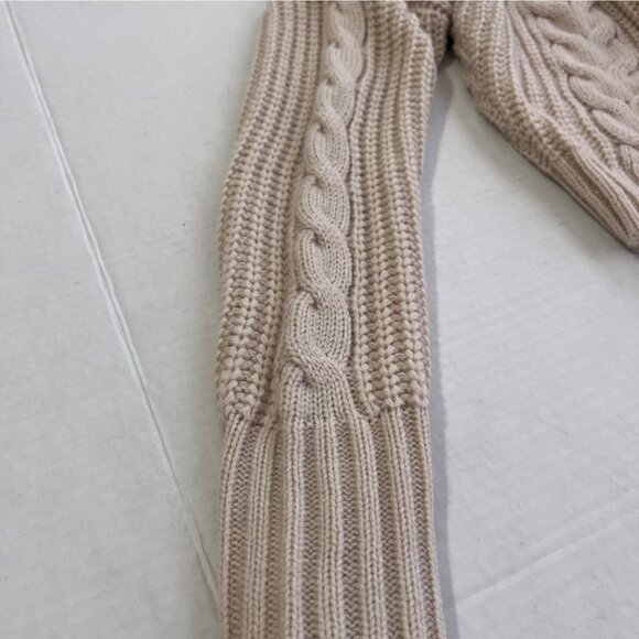 Moon & Madison Womens Cropped Cable Knit Sweater Sz M Chunky Cottage Fisherman. - Picture 7 of 10